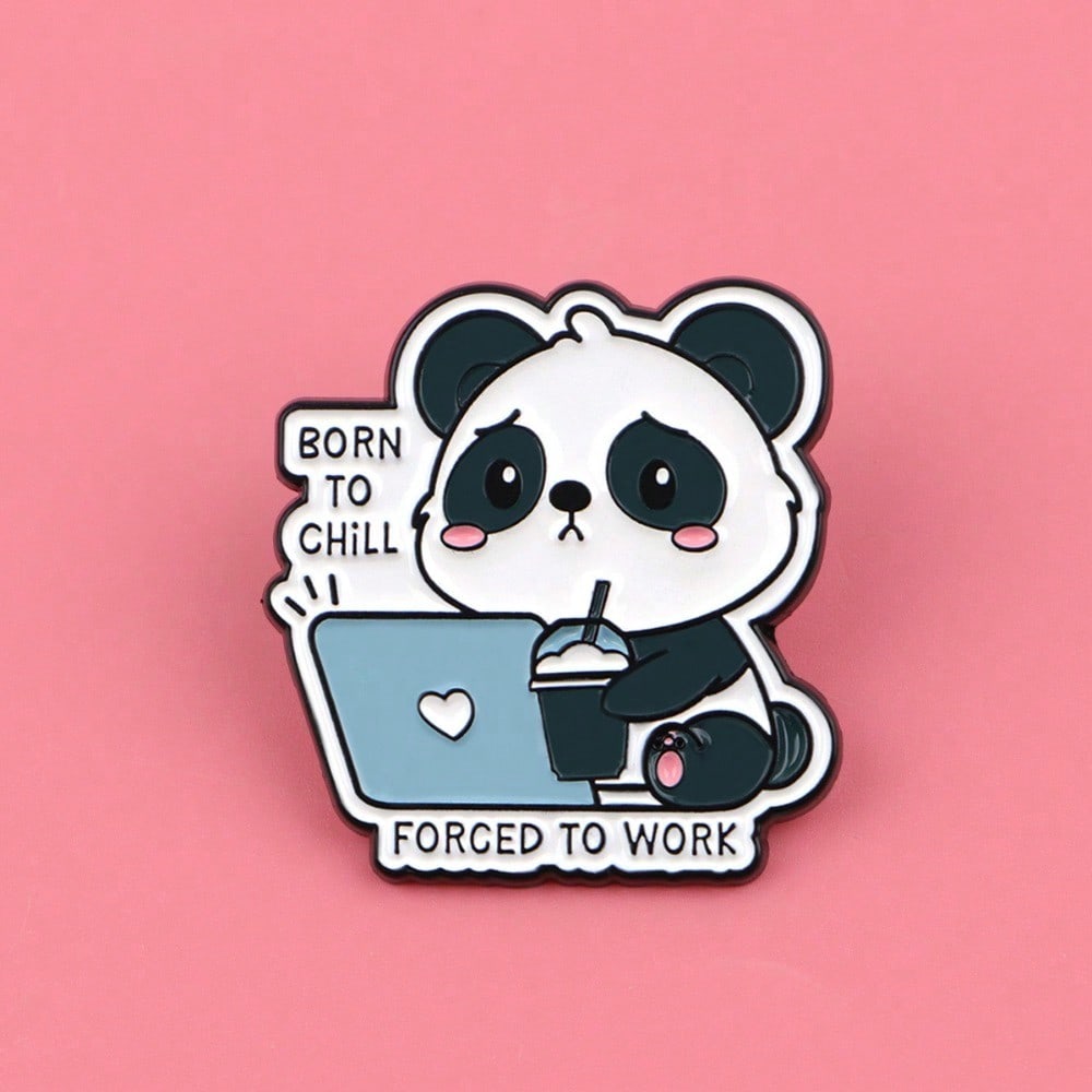 Fun Panda & Laptop Enamel Badg – Office Tech Backpack recenzja i cena