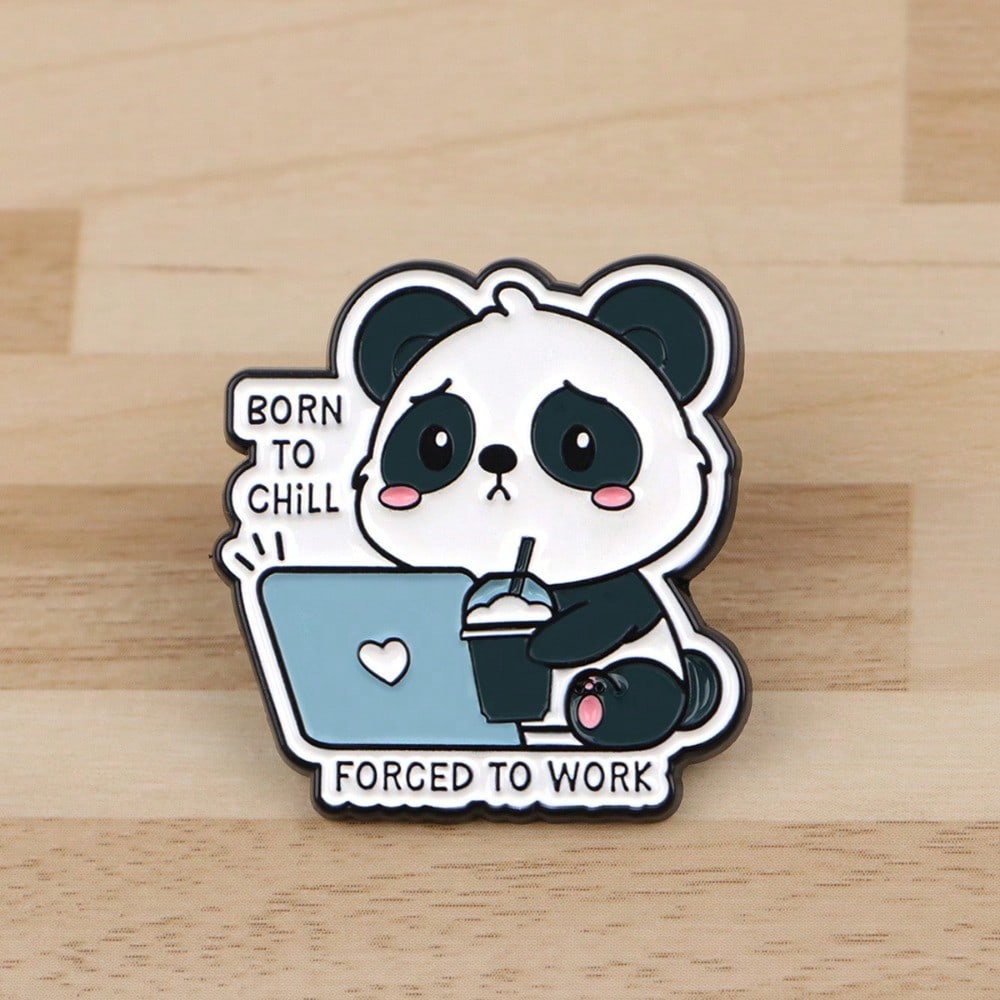 Fun Panda & Laptop Enamel Badg – Office Tech Backpack recenzja i cena