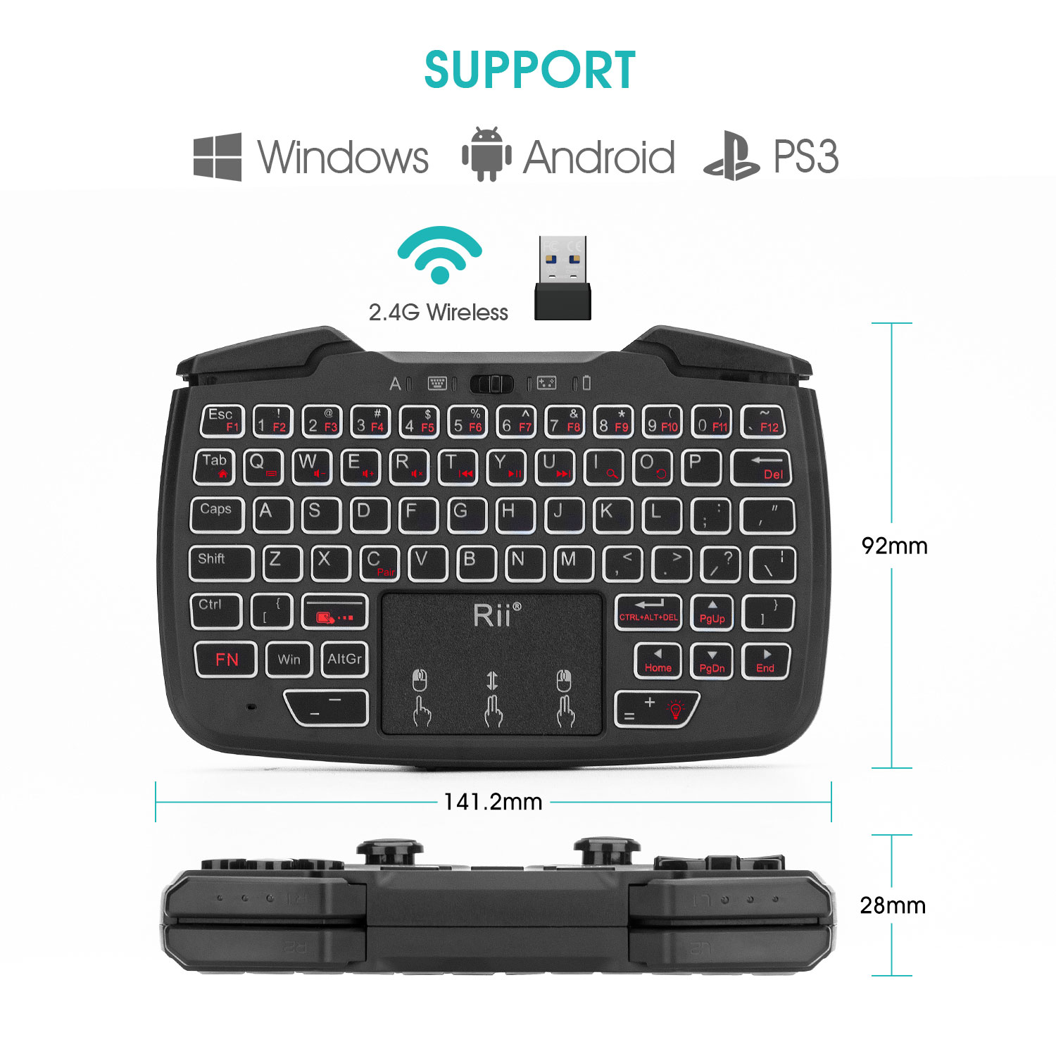 Rii RK707 2.4GHz Wireless Port – Raspberry Pi Keyboard recenzja i cena
